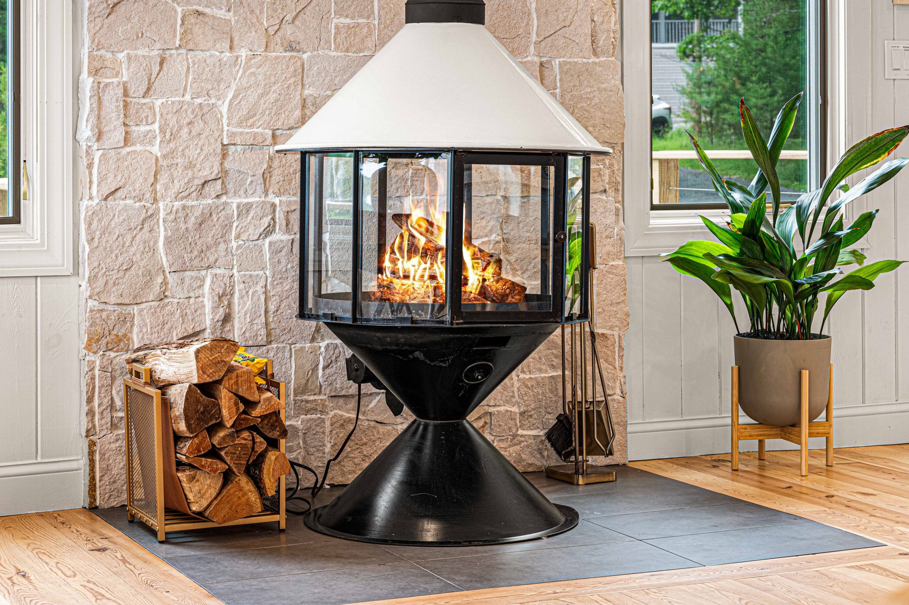 Indoor Wood Fireplace